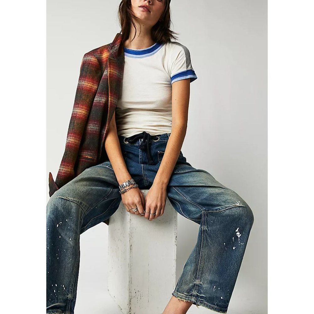 FREE PEOPLE Sporty Mix Tee / Nilla Cream - Picture 4 of 11